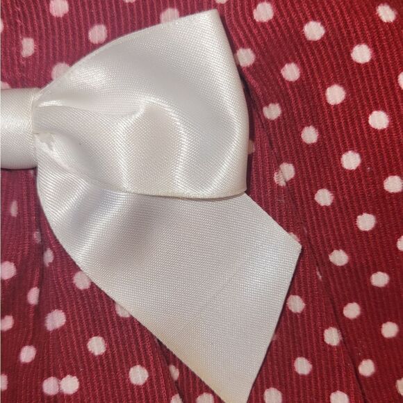 Petit Confection Red Polka-dot Holiday Christmas Valentine's Corduroy Dress 3T - Picture 7 of 11